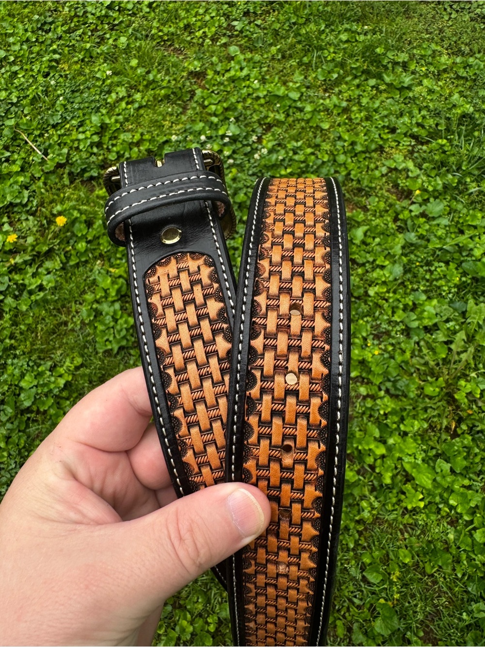 Custom handmade leather belt made